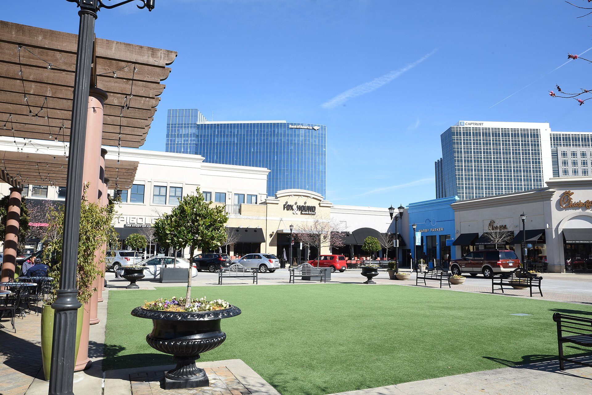 Shops and towers at North Hills in Midtown Raleigh